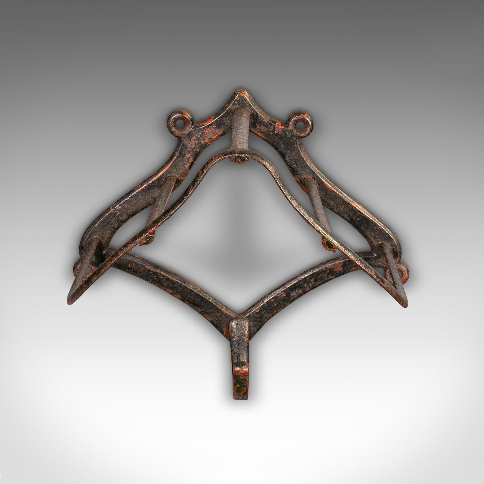 Trio of Antique Equestrian Tack Racks, English, Wall Mount, Saddle, Victorian 2