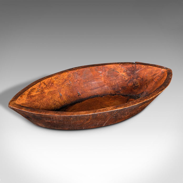 Trio of Antique Peasant Bowls, Indian, Hand Carved, Oval Dish ...