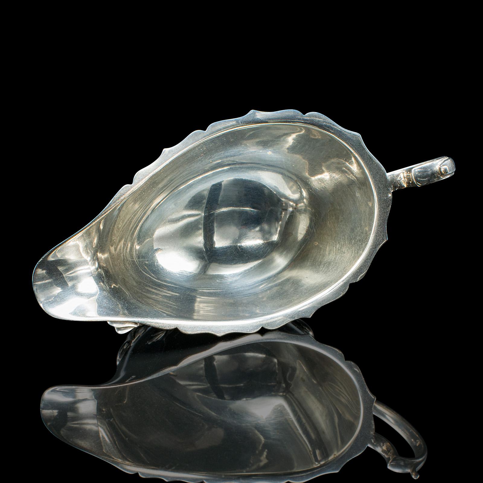 Trio de saucières anciennes, anglaises, plaquées argent, pots à condiments, édouardiennes en vente 3