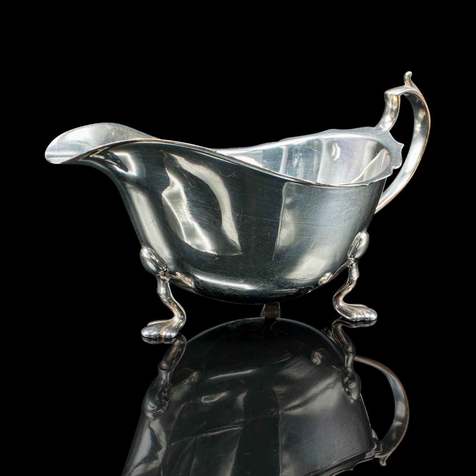 Trio de saucières anciennes, anglaises, plaquées argent, pots à condiments, édouardiennes en vente 1