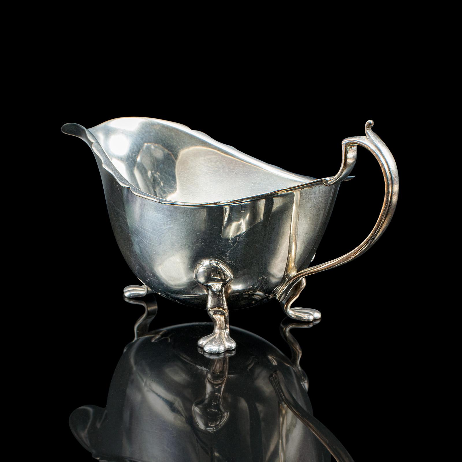 Trio de saucières anciennes, anglaises, plaquées argent, pots à condiments, édouardiennes en vente 2