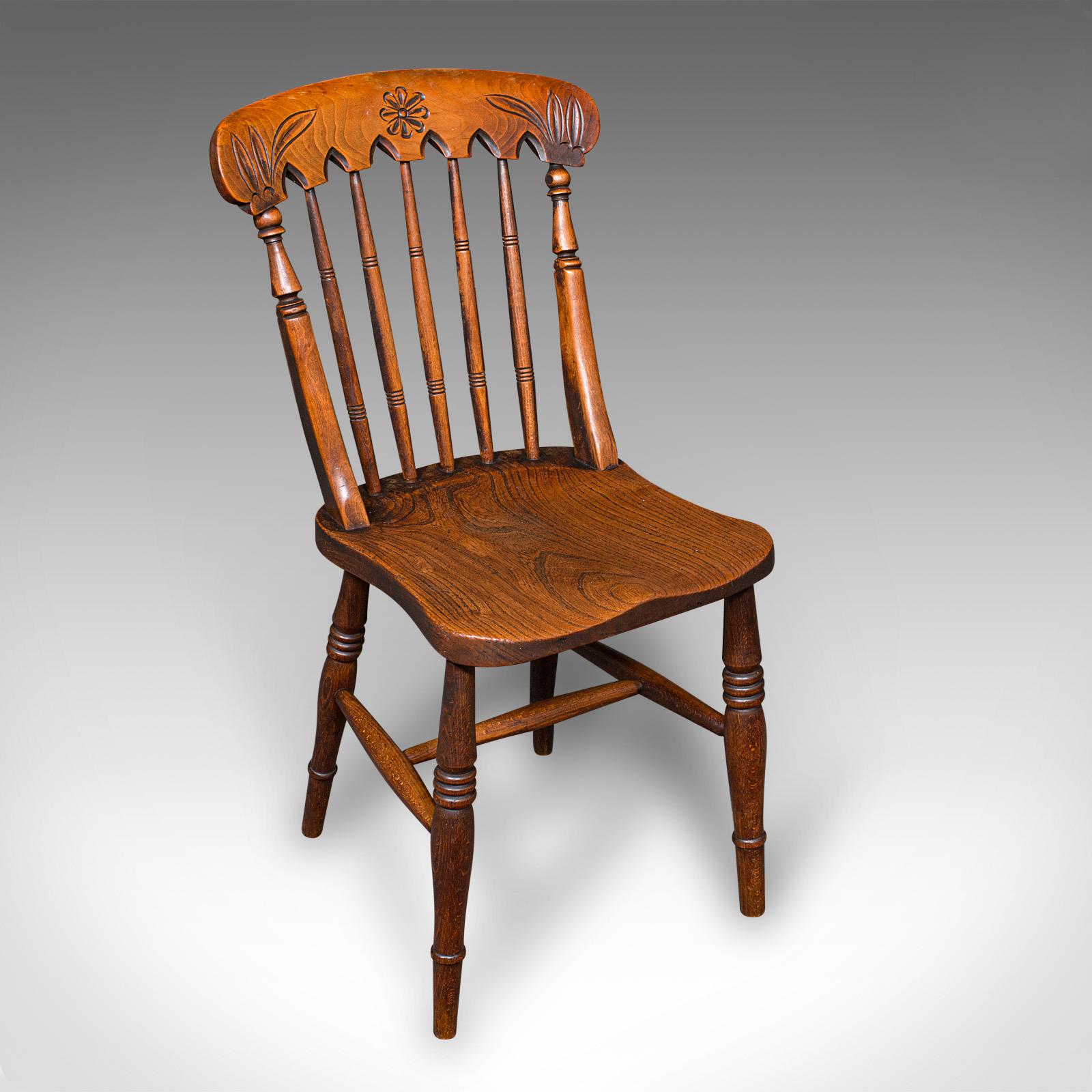 Fin du XIXe siècle Trio de chaises de gare anciennes, orme anglais, siège latéral de salle de réception, victorien en vente