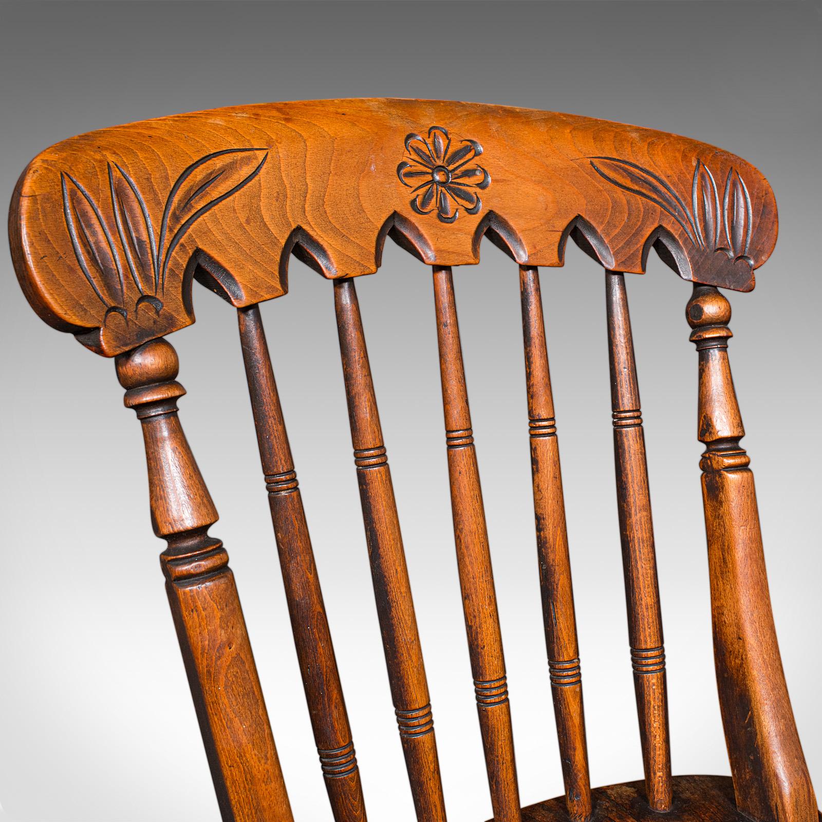 Trio de chaises de gare anciennes, orme anglais, siège latéral de salle de réception, victorien en vente 2