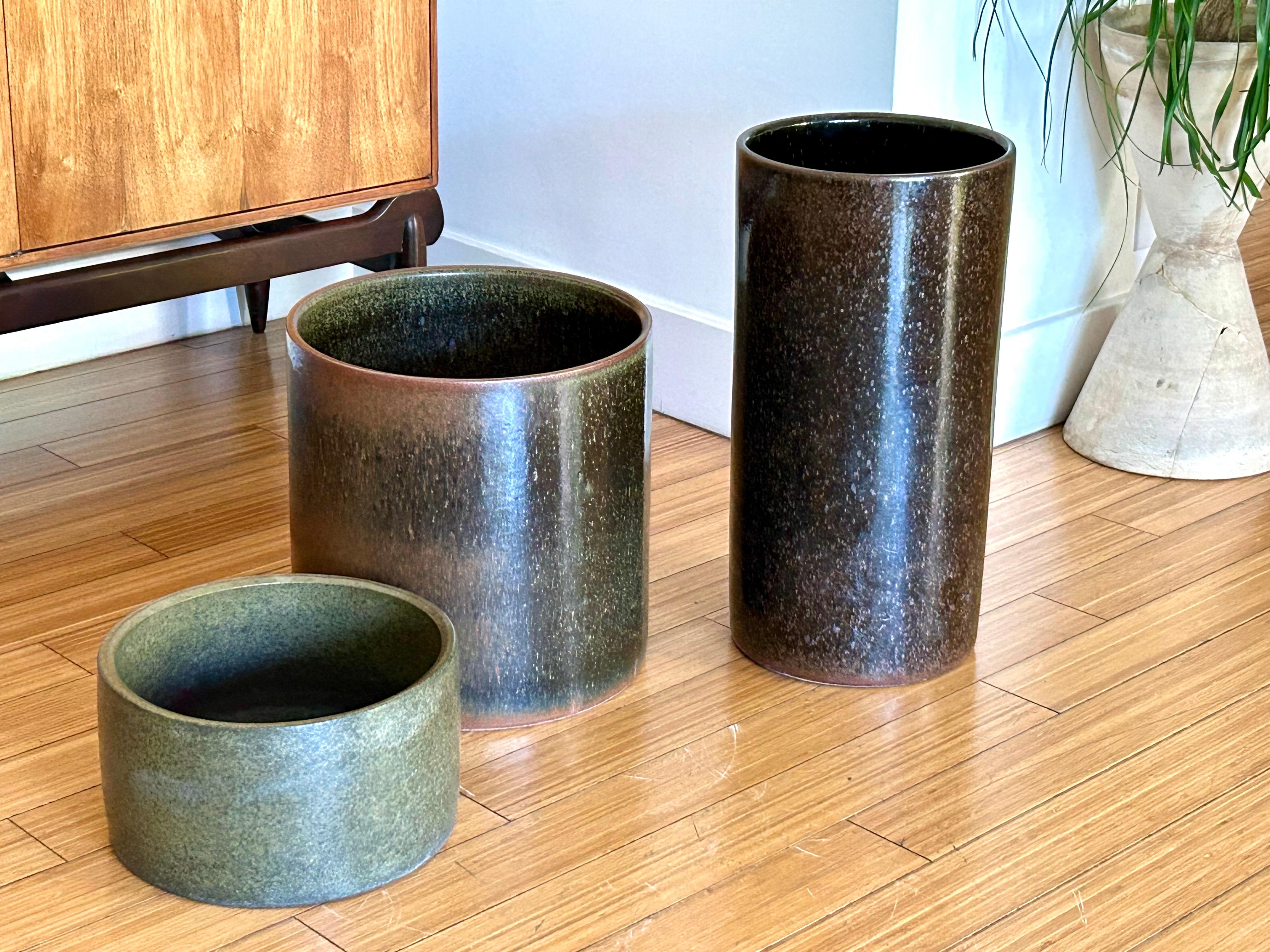 Trio of Architectural Pottery Planters David Cressey For Sale 8