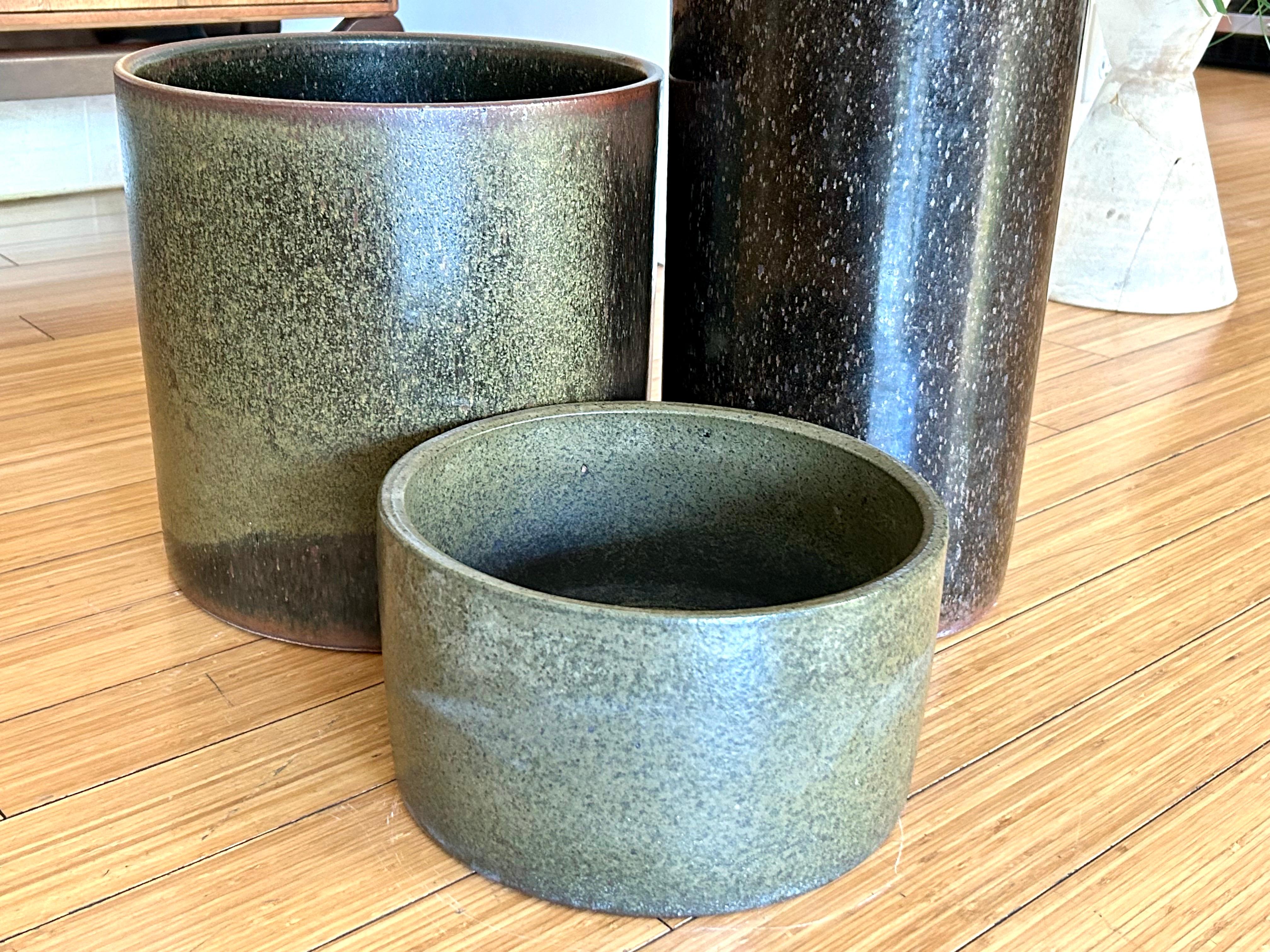 American Trio of Architectural Pottery Planters David Cressey For Sale