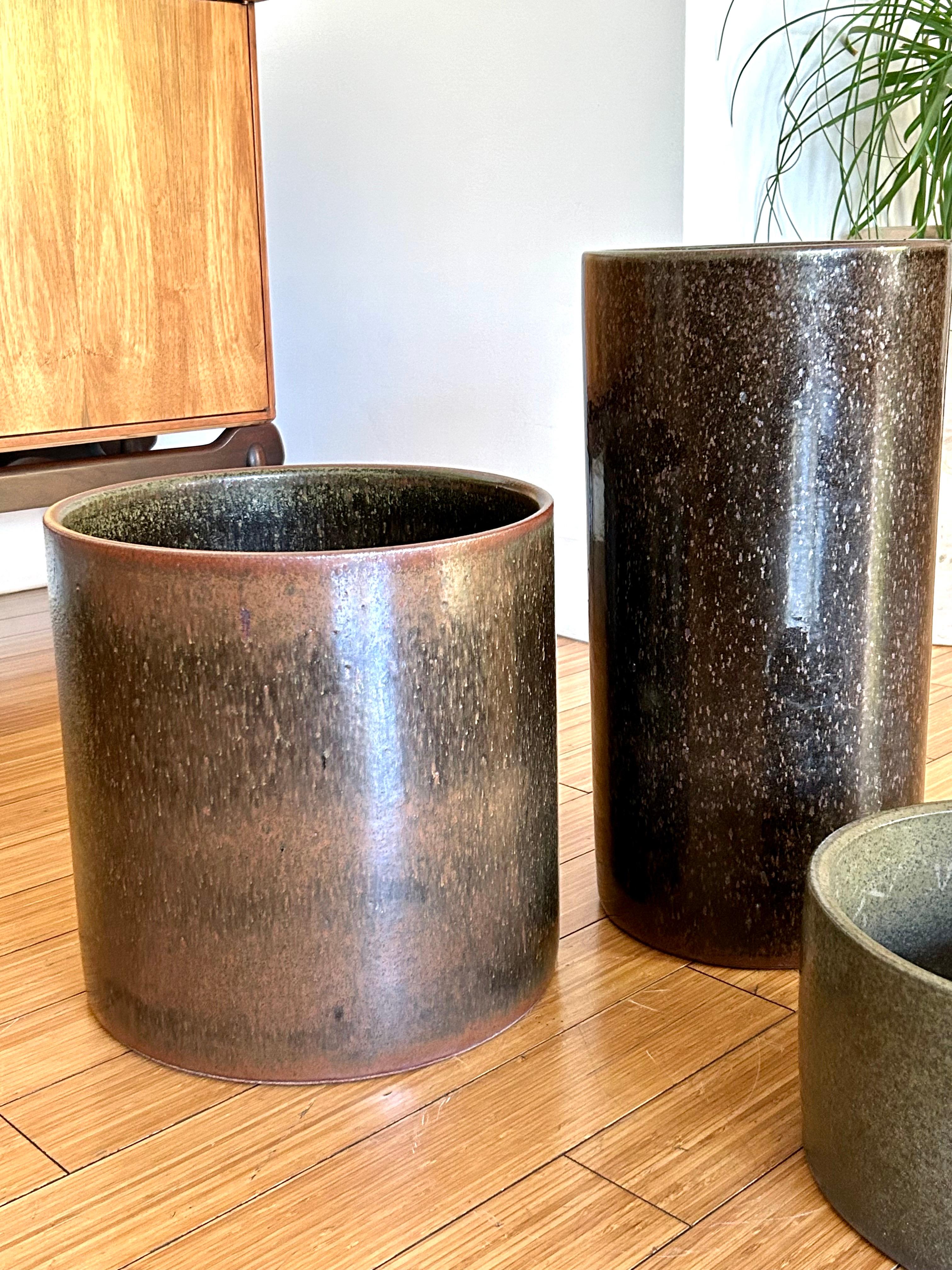 Trio of Architectural Pottery Planters David Cressey In Excellent Condition For Sale In Los Angeles, CA