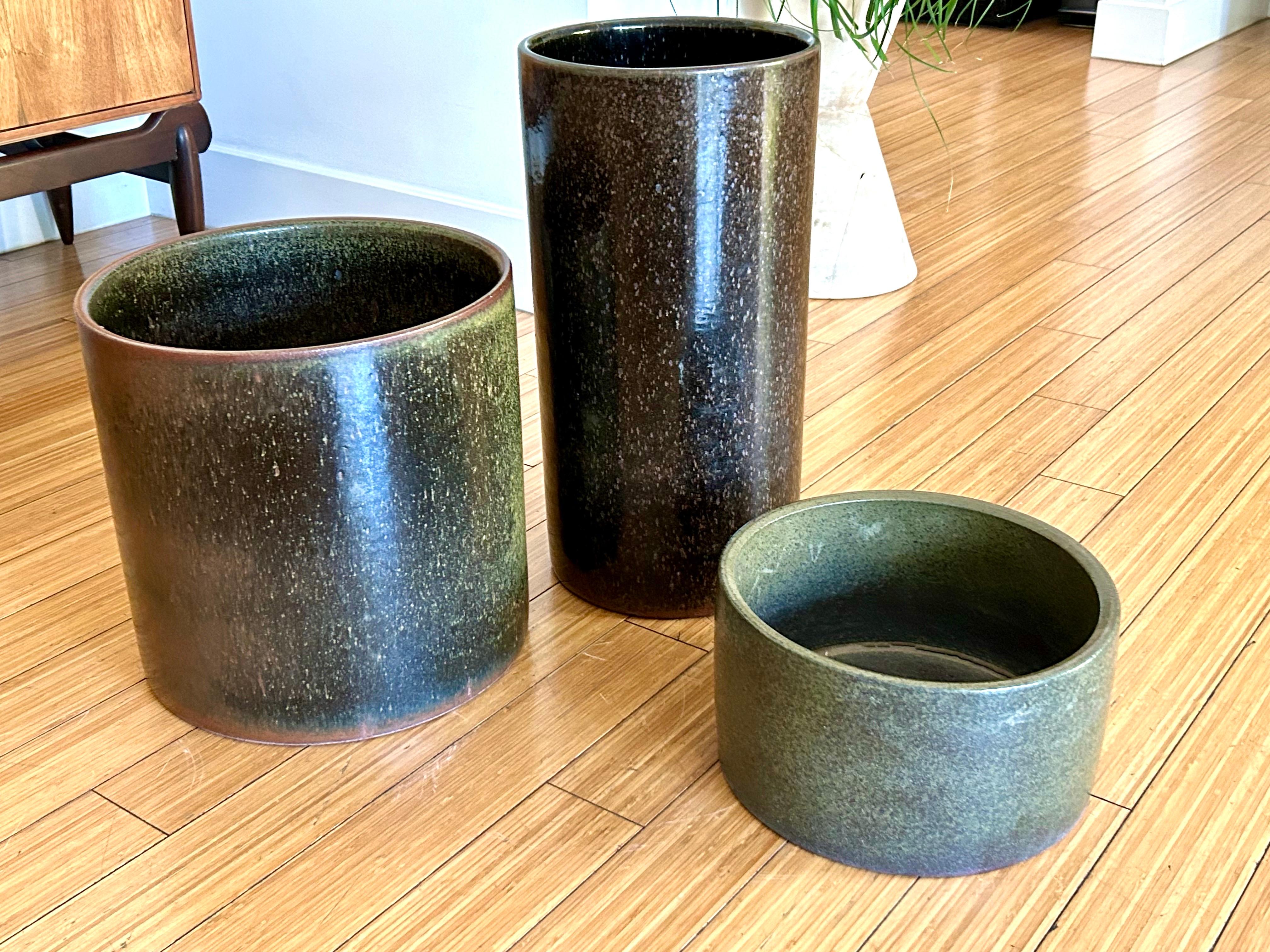 20th Century Trio of Architectural Pottery Planters David Cressey For Sale