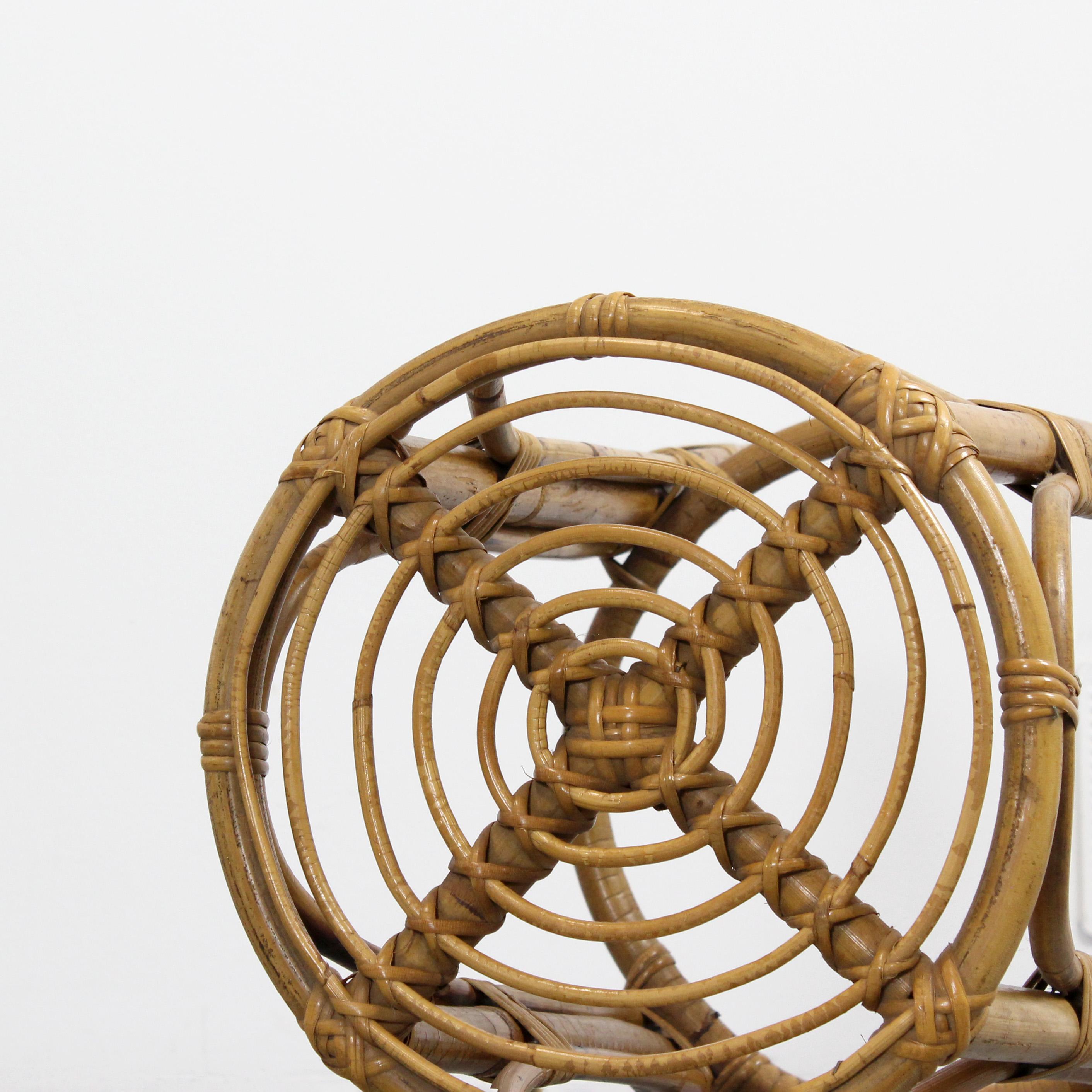 Trio von Bambushockern - um 1970 - Italien (Italienisch) im Angebot