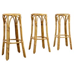 Trio of bamboo stools - c. 1970 - Italy
