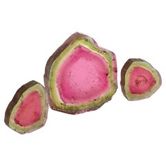 Trio of Bi Colour Tourmaline Watermelon Slices