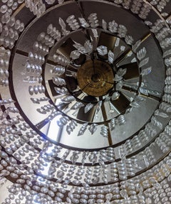 Trio of Brass and Crystal Chandeliers Mid-20th Century