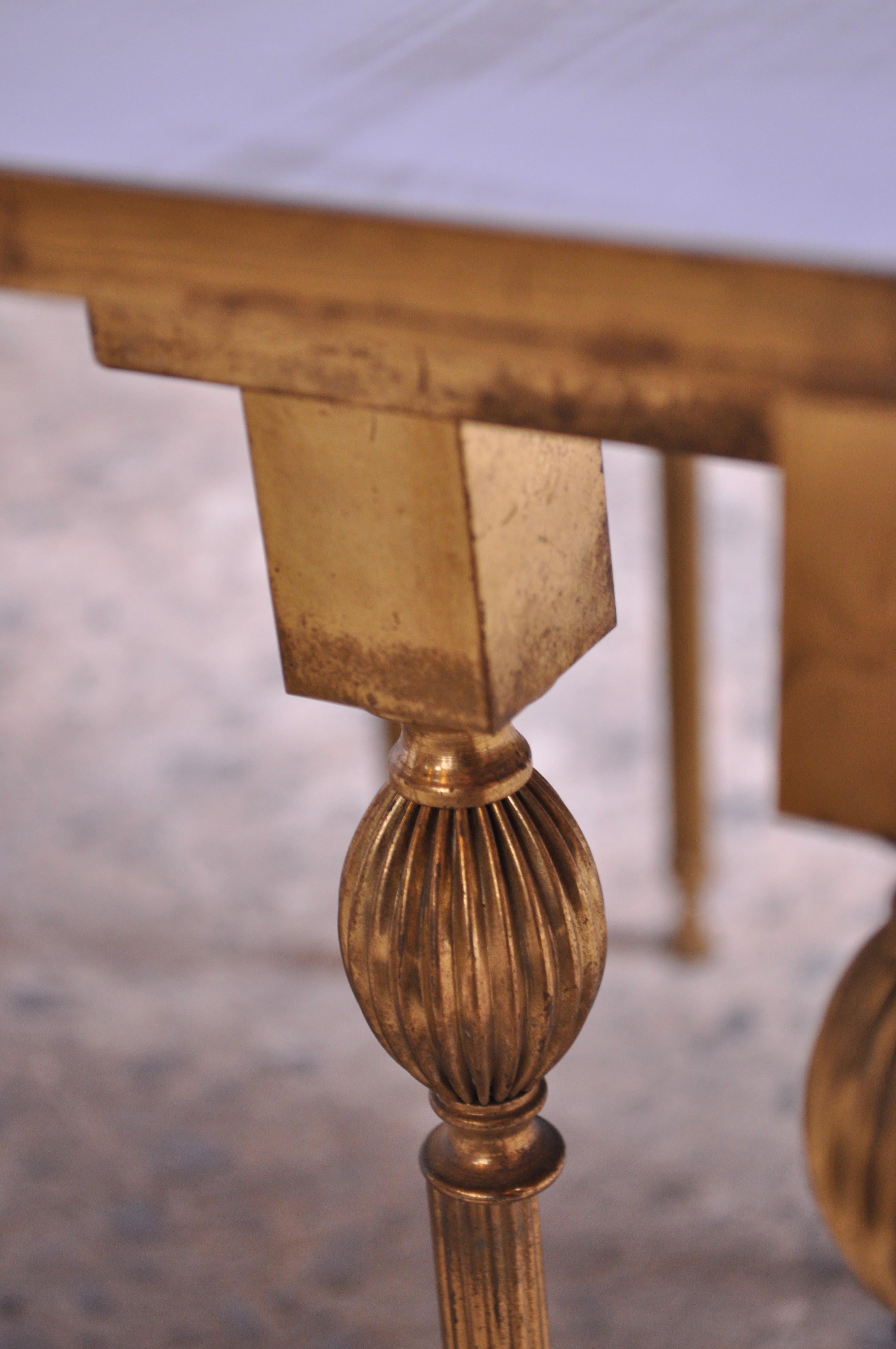 Trio of Brass and Mirror Glass Nesting Tables Attributed to Maison Jansen 9