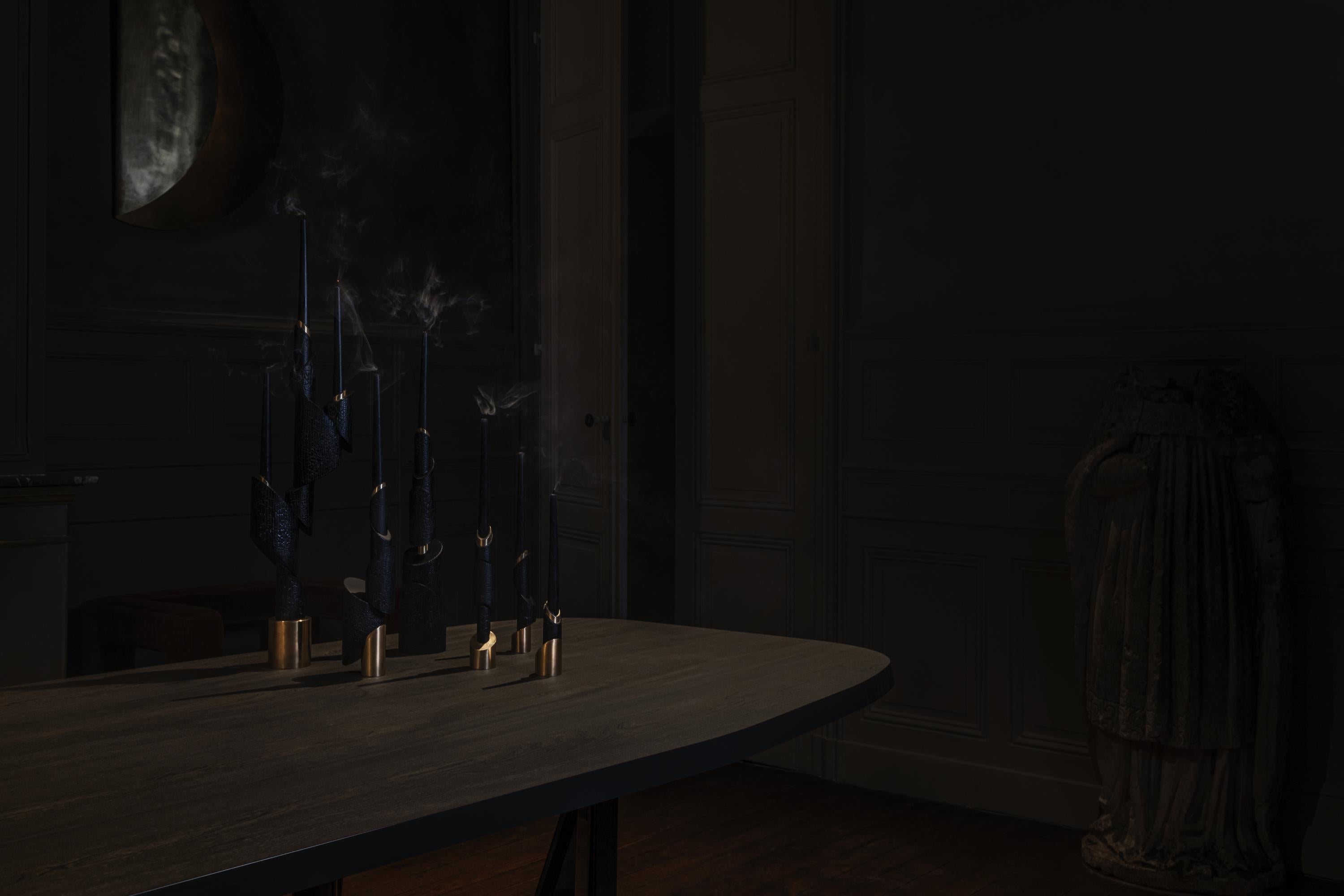 Dreier-Kerzenhalter aus Bronze von Aschenbechern und Aschenbechern, signiert William Guillon im Angebot 11