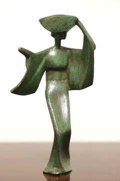 Trio of Bronze Japanese Awa Odori Dancers