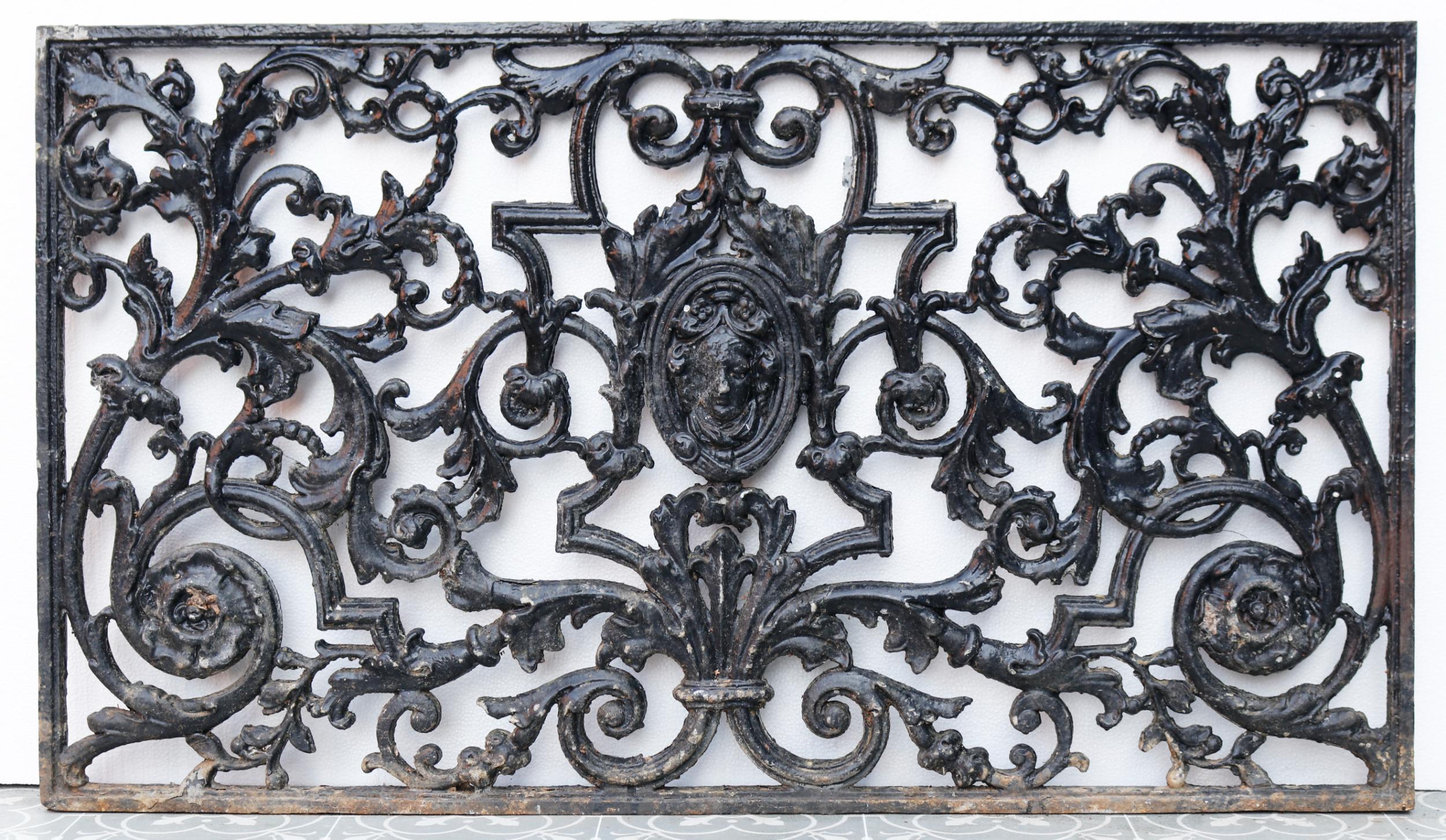 Set of Three cast metal panels. A Victorian style set of three decorative panels.