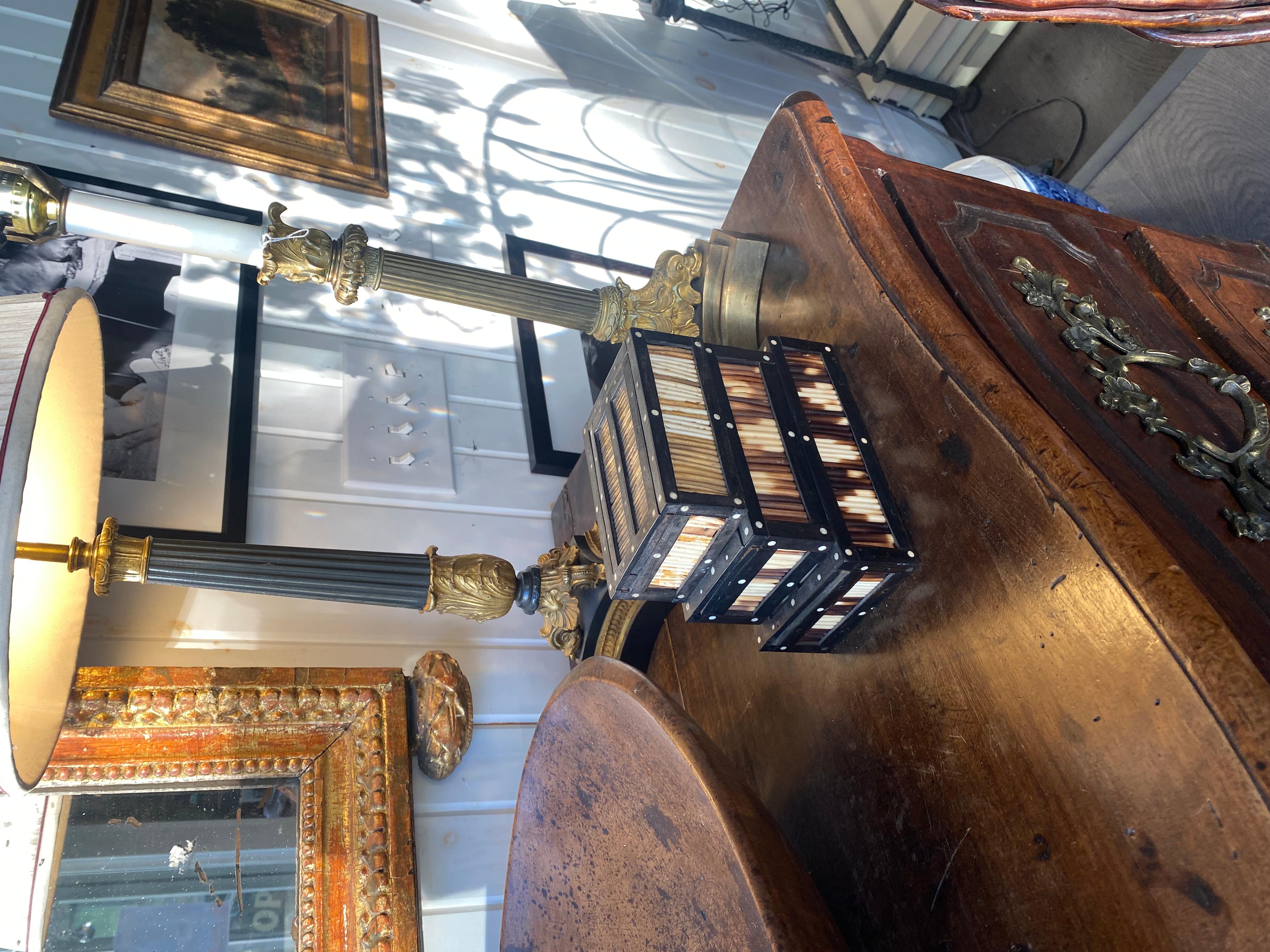 Ebony Trio Of Decorative Boxes Covered In Porcupine Quills And Bone, Priced Per Box. For Sale