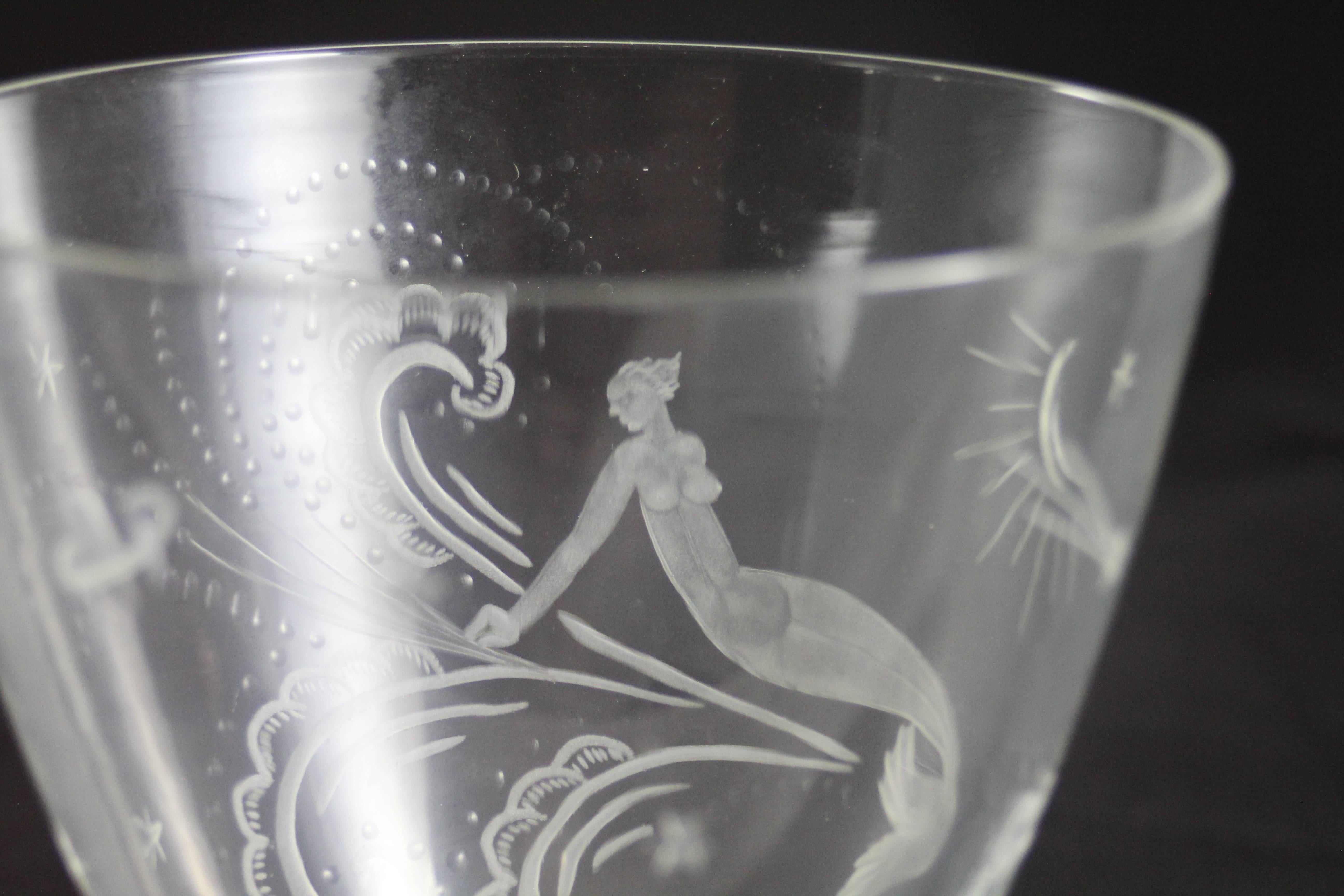 Trio of Engraved Art Deco Murano Vases by Guido Balsamo Stella For Sale 12