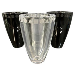 Trio of Etched Crystal Vases by Ward Bennett for Sasaki
