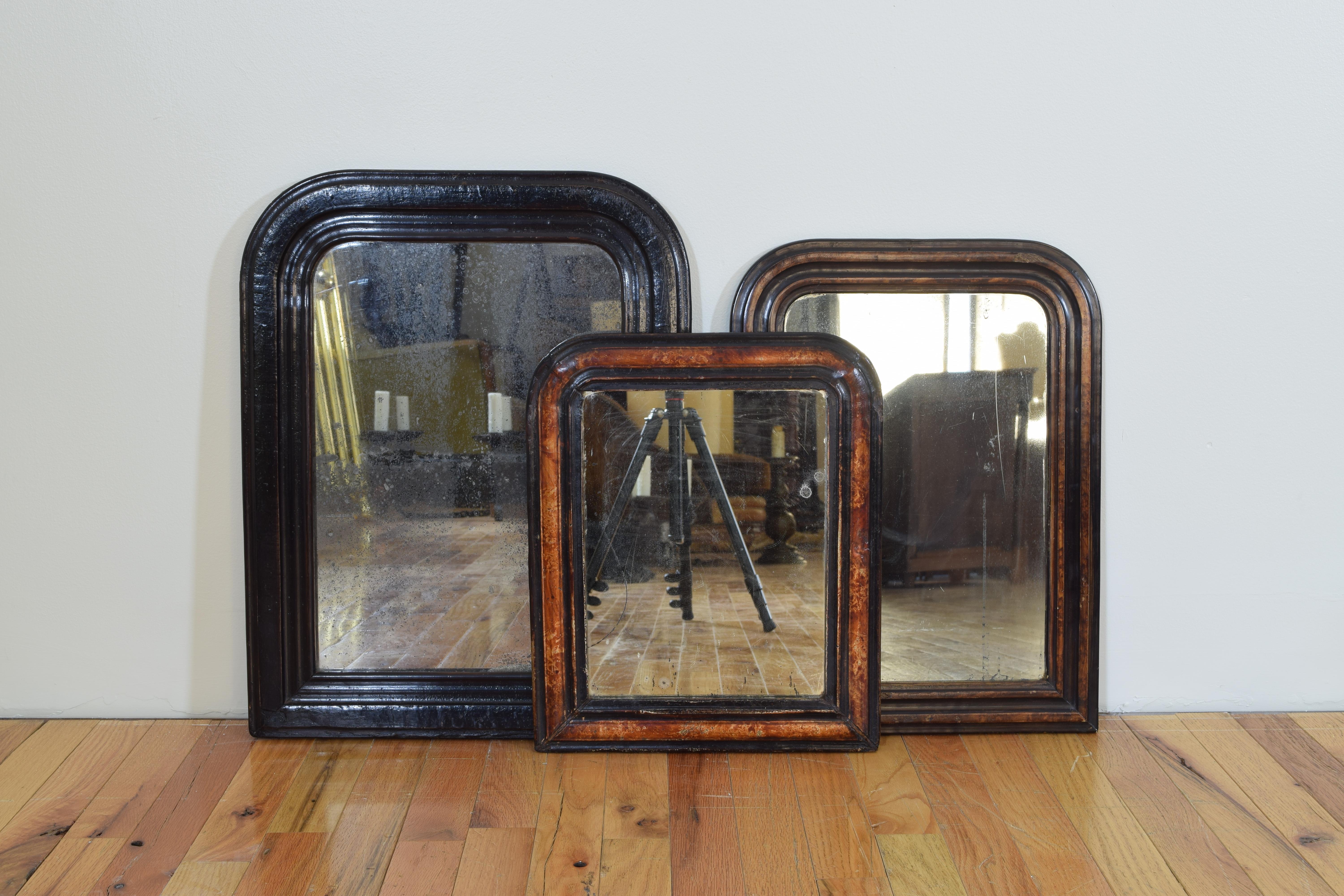 Mid-19th Century Trio of French Louis Philippe Painted Mirrors Second Quarter of the 19th Century