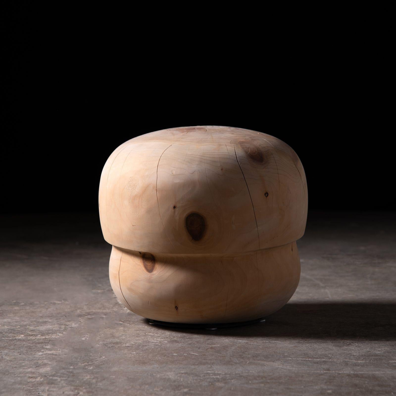 Contemporary Trio of Fungo Mushroom Stools by Paola Navone for Riva 1920 in Solid Cedar For Sale