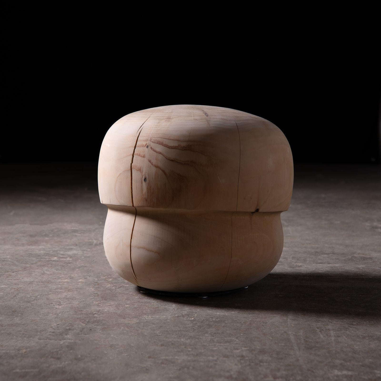 Wood Trio of Fungo Mushroom Stools by Paola Navone for Riva 1920 in Solid Cedar For Sale