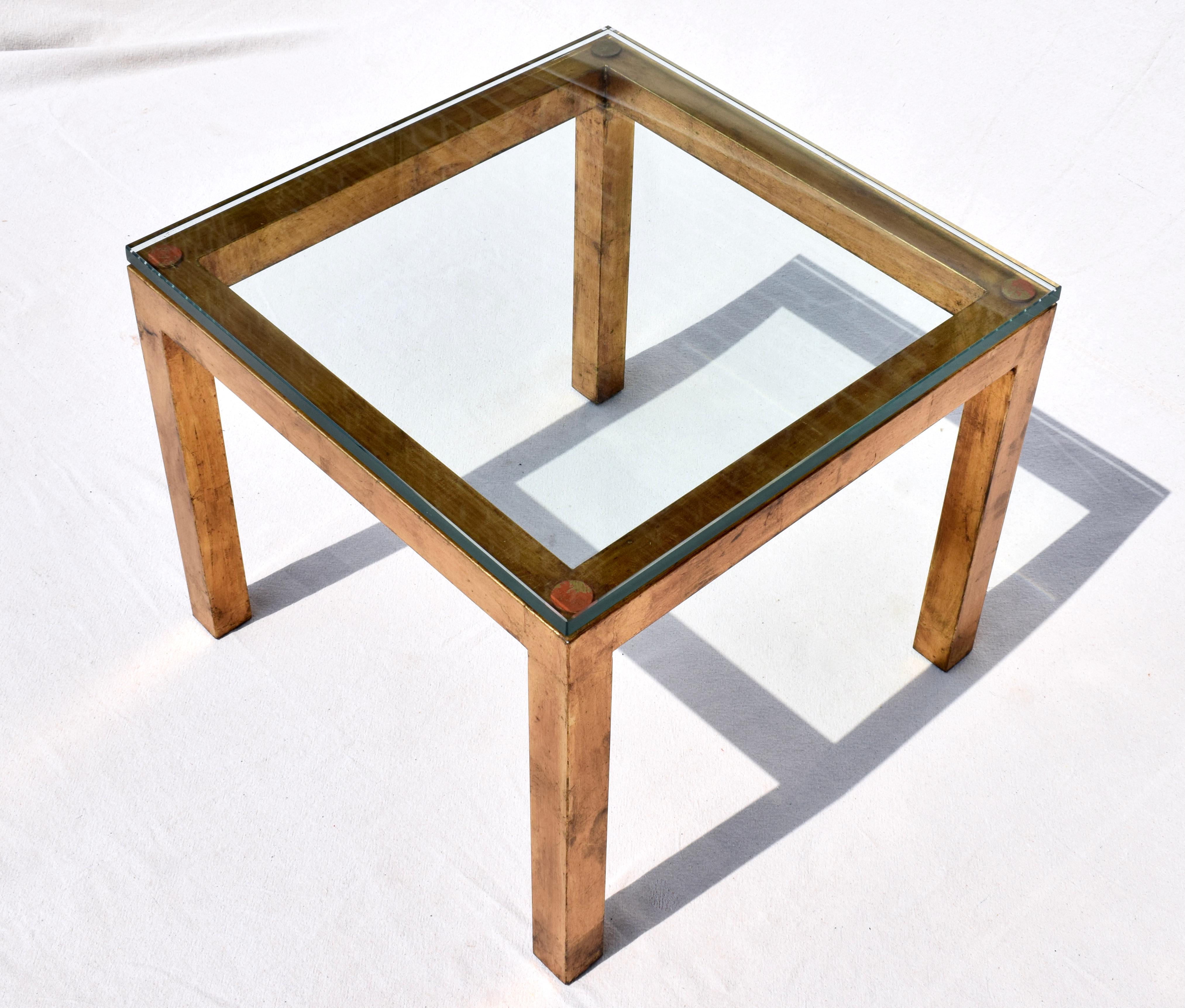Gold vergoldetes Metall & Glas Parsons Beistelltische im Angebot 5