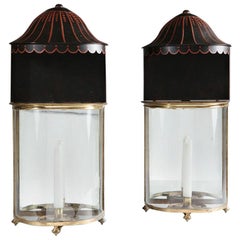 Trio of Gilt Metal Wall Lights
