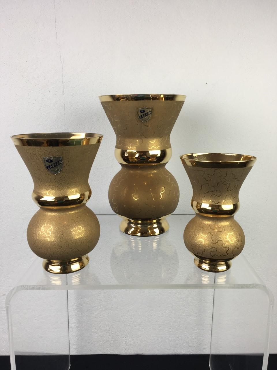 Gold Vases by Laeken Brussels Belgium, 1940s For Sale 5