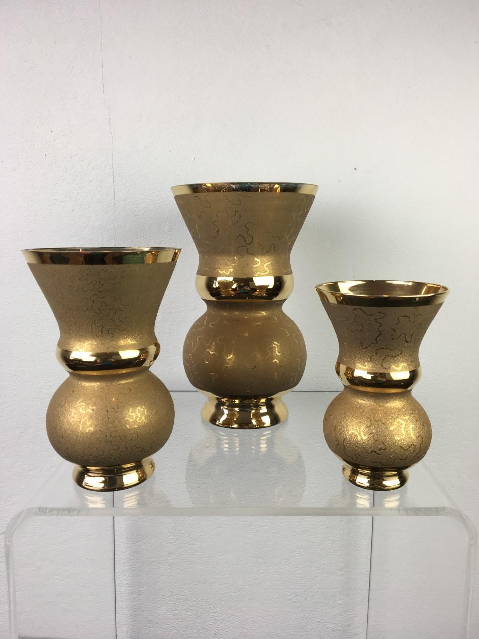 Gold Vases by Laeken Brussels Belgium, 1940s For Sale 7