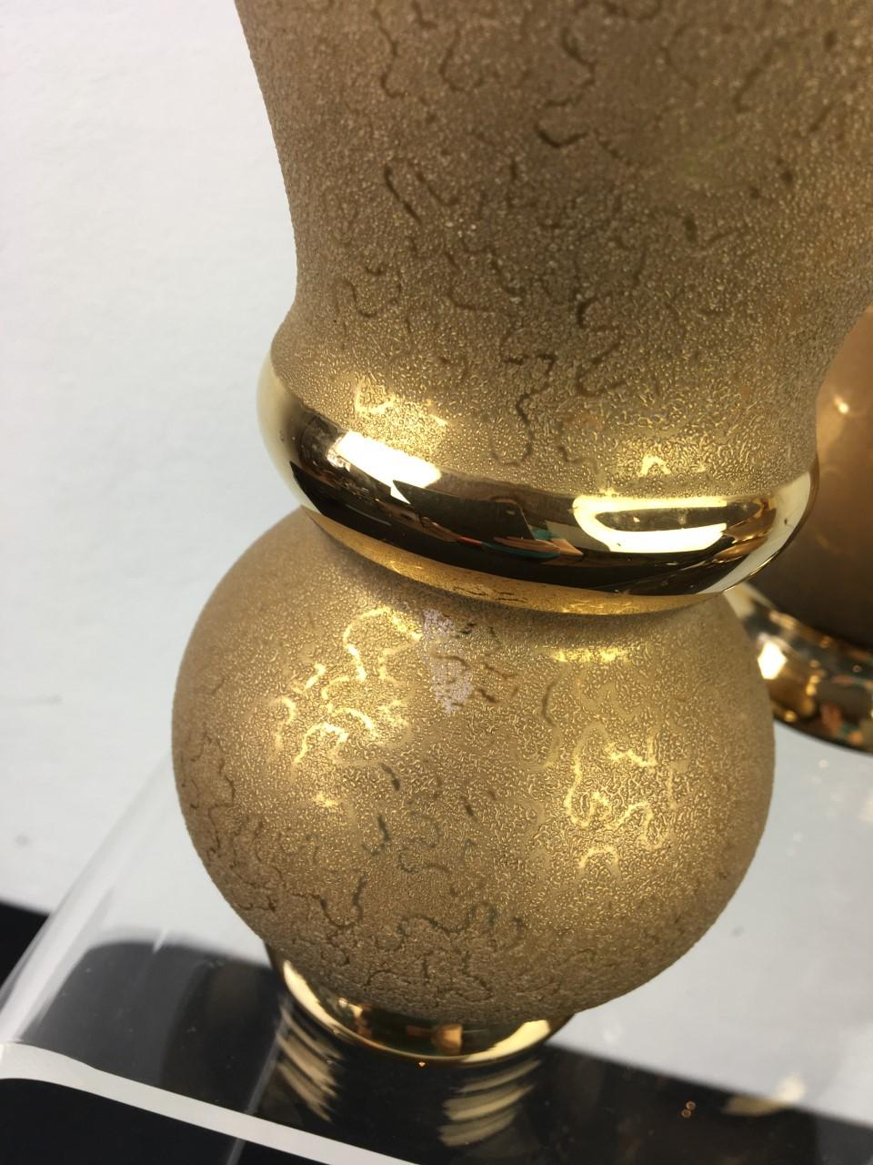 Gold Vases by Laeken Brussels Belgium, 1940s For Sale 9