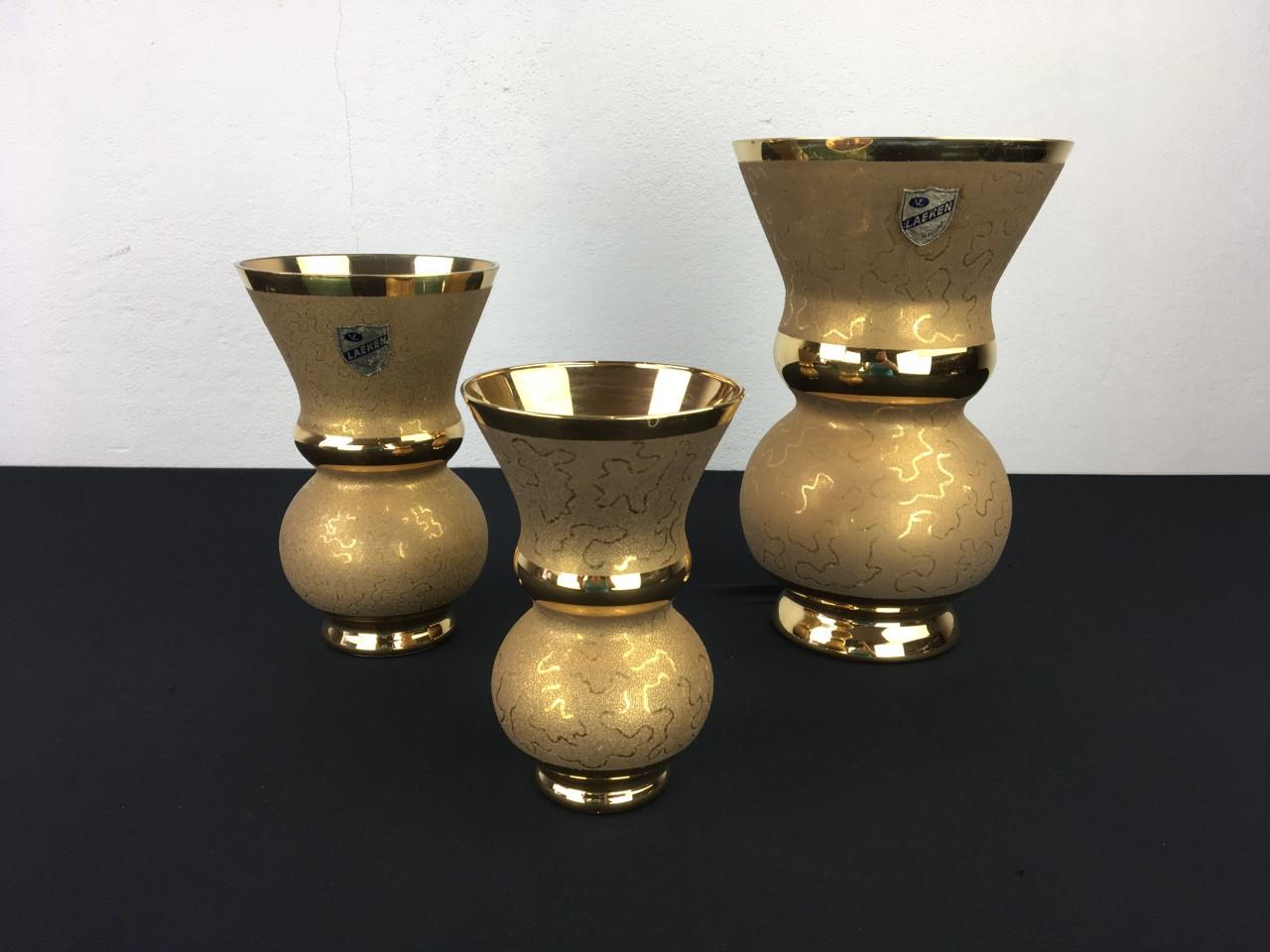 Gold Vases by Laeken Brussels Belgium, 1940s For Sale 12