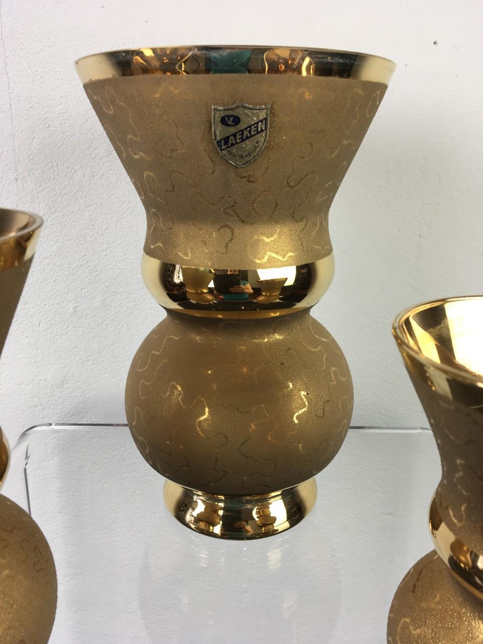 Gold Vases by Laeken Brussels Belgium, 1940s In Good Condition For Sale In Antwerp, BE