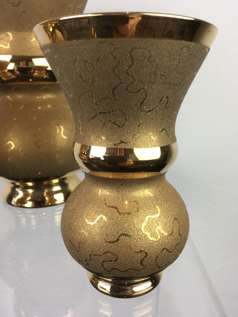 20th Century Gold Vases by Laeken Brussels Belgium, 1940s For Sale