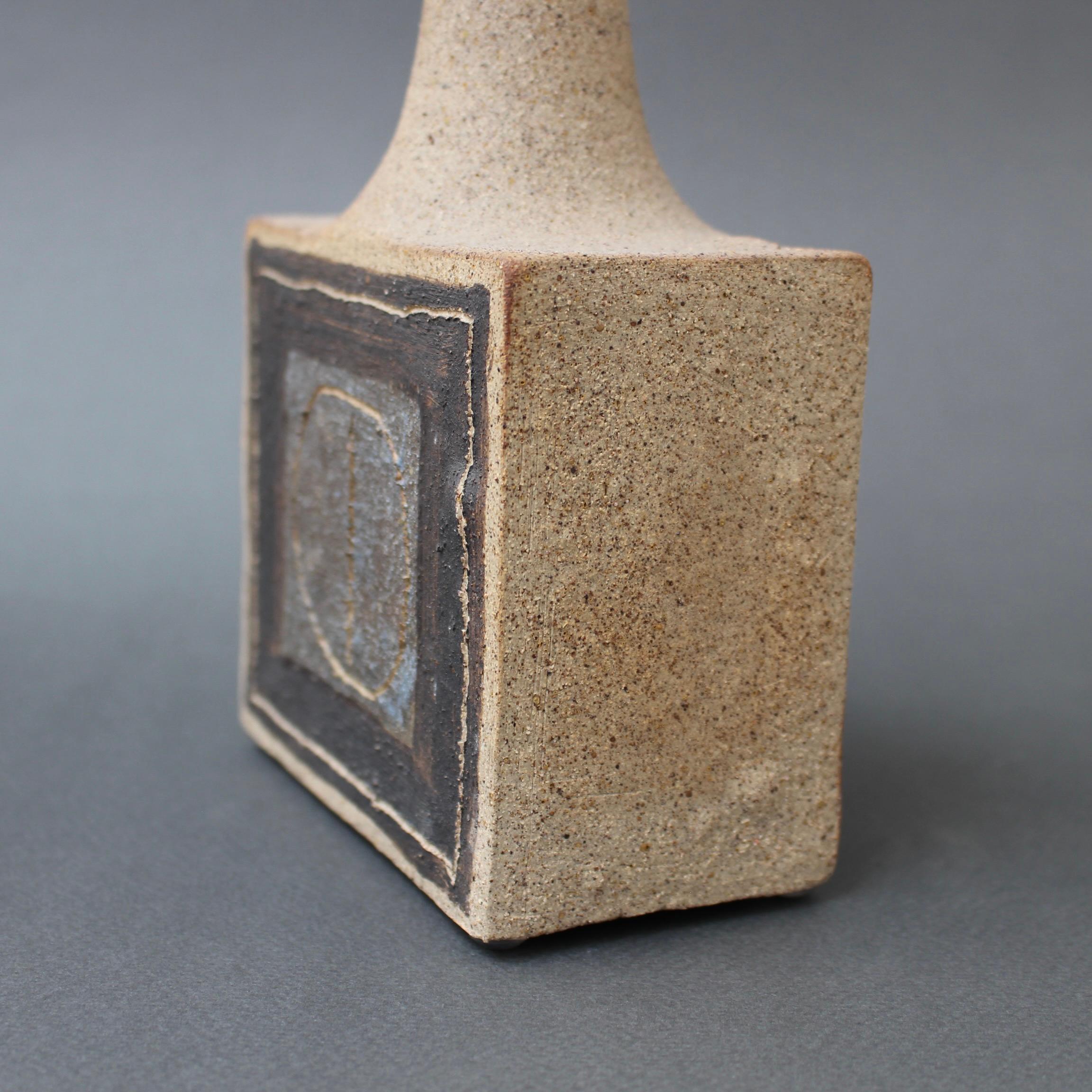 Trio of Italian Stoneware Vases with Abstract Motif by Bruno Gambone, c. 1990s For Sale 11