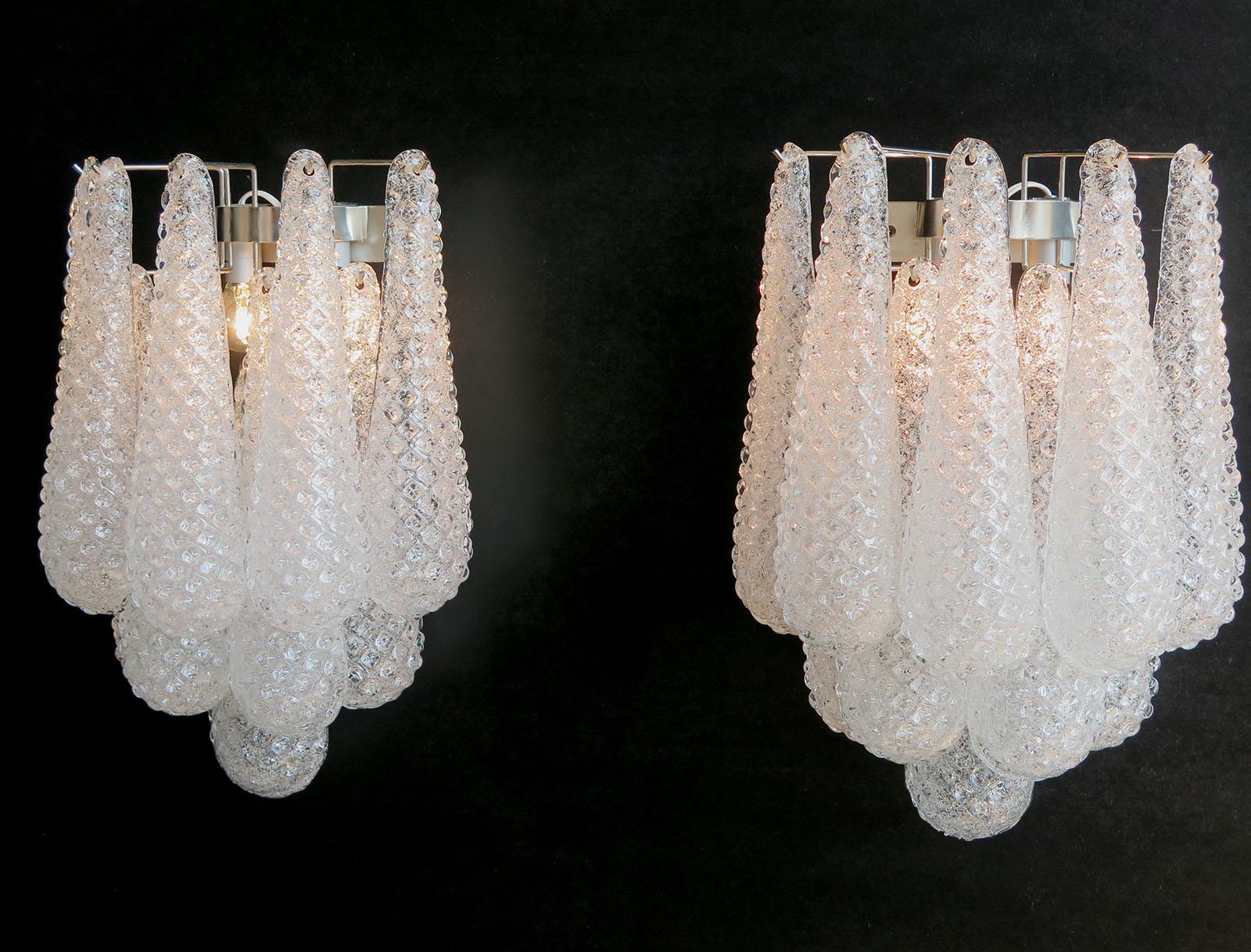 Trio of Italian Wall Sconces, Murano, 1970s 1