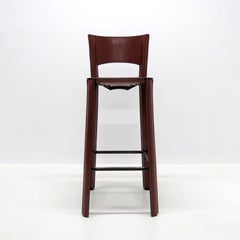 Trio of Leather Barstools by De Couro of Brazil, 1970