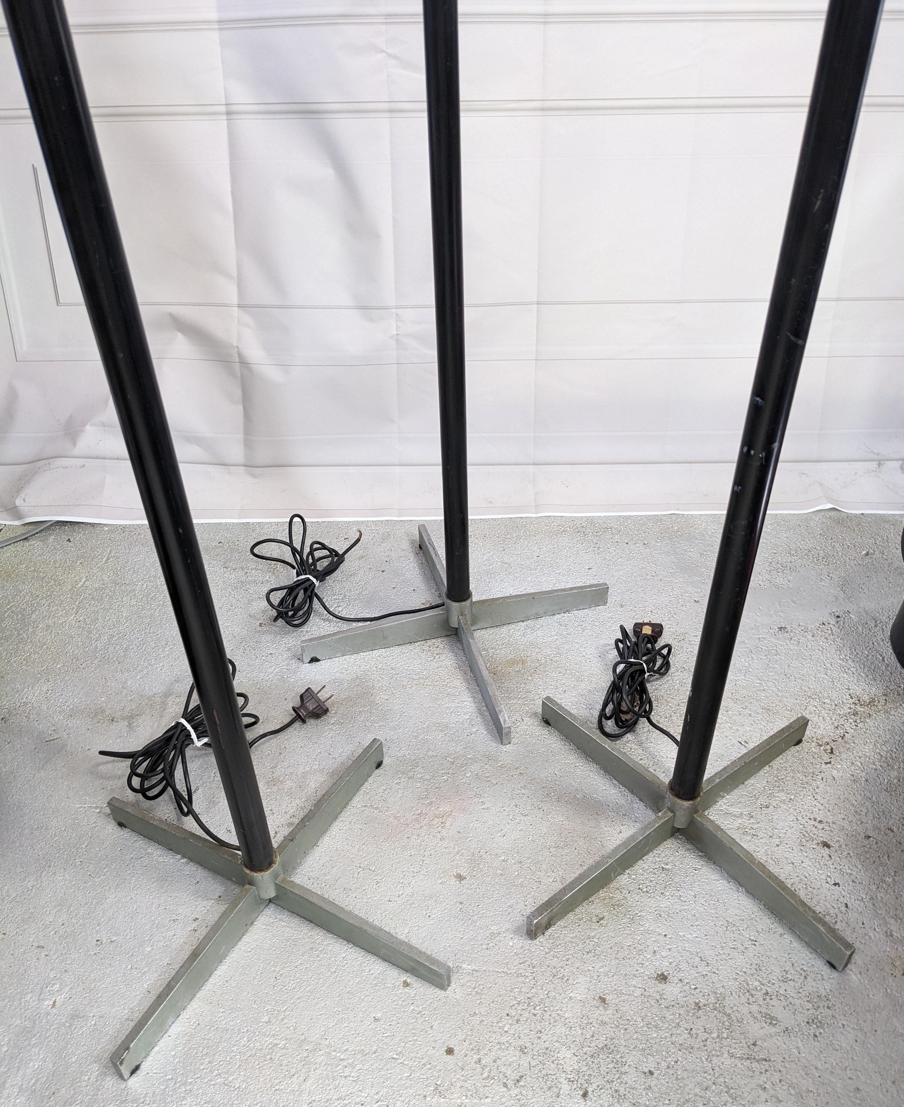 Trio of Machine Age Art Deco Adjustable Floor Lamps In Good Condition For Sale In Riverdale, NY