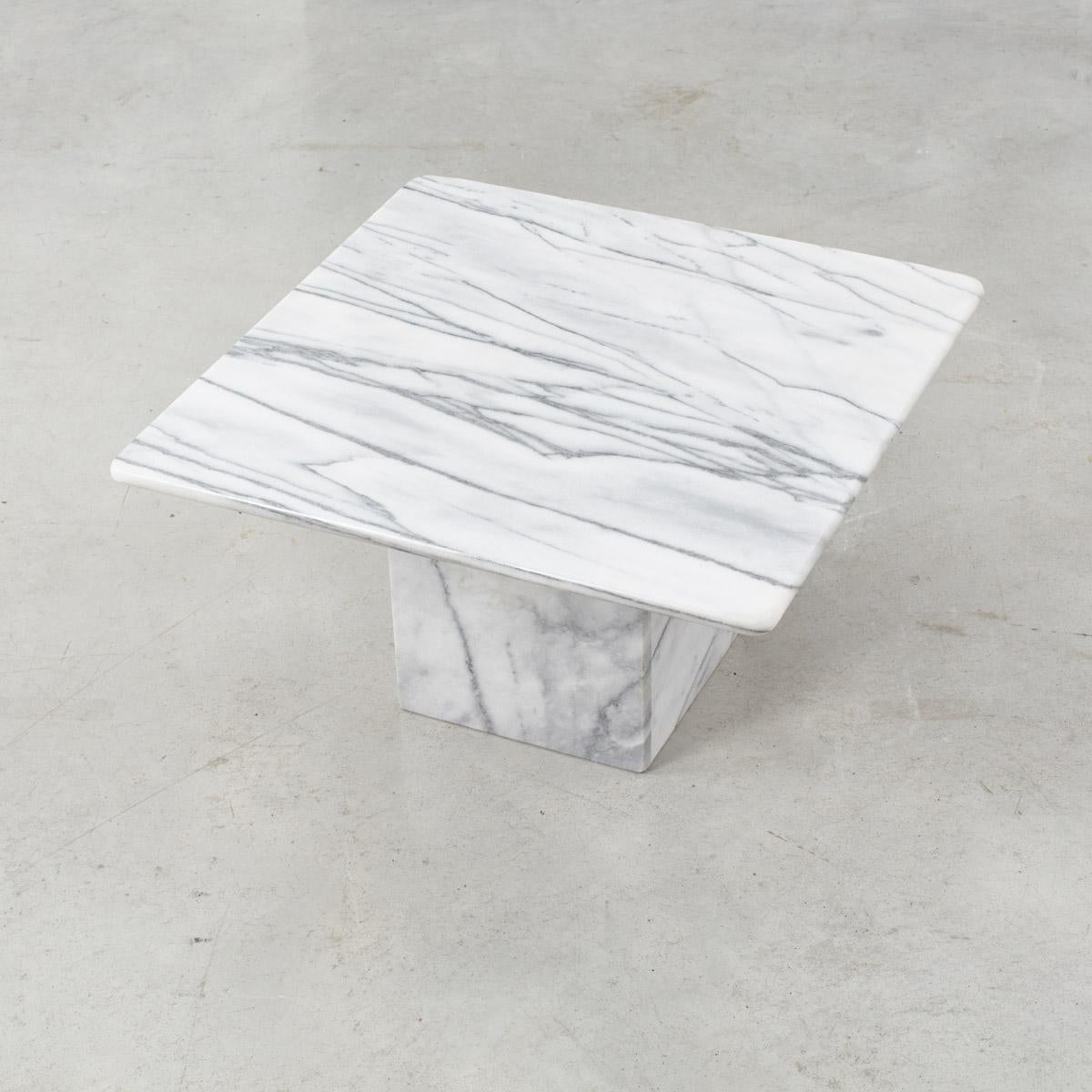 Carrara Marble Trio of Marble Side Tables, Italy, 1970s
