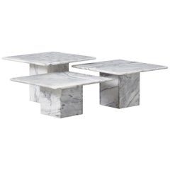 Trio of Marble Side Tables, Italy, 1970s