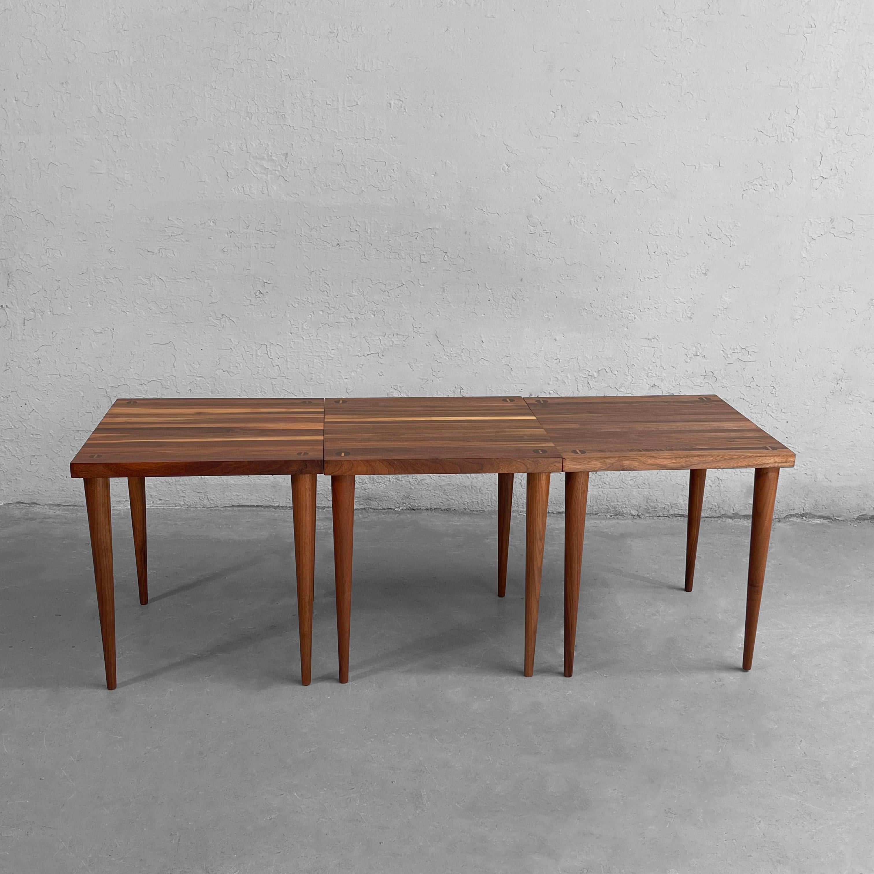 Trio de tables empilables modernes du milieu du siècle dernier par Mel Smilow en vente 4