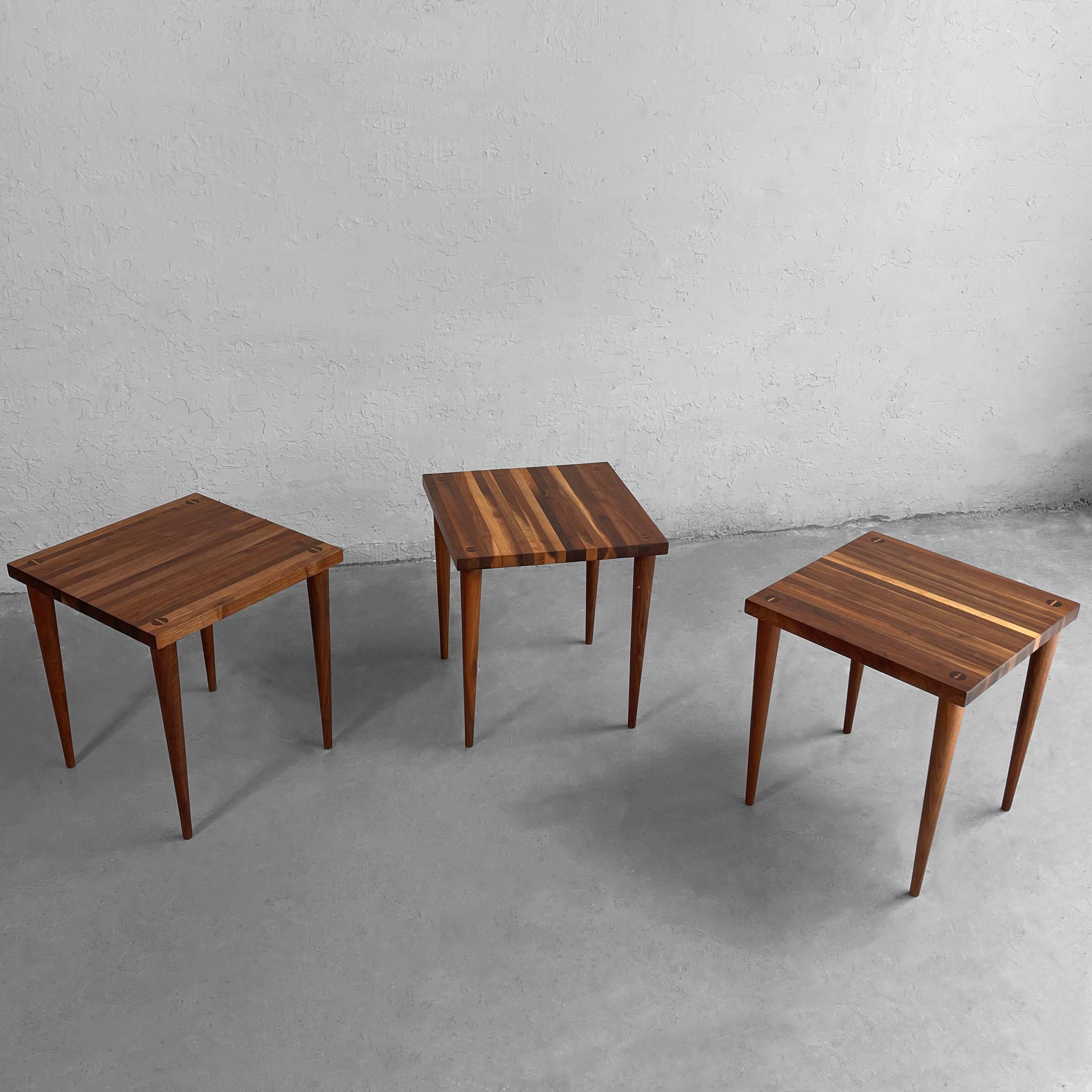 Américain Trio de tables empilables modernes du milieu du siècle dernier par Mel Smilow en vente