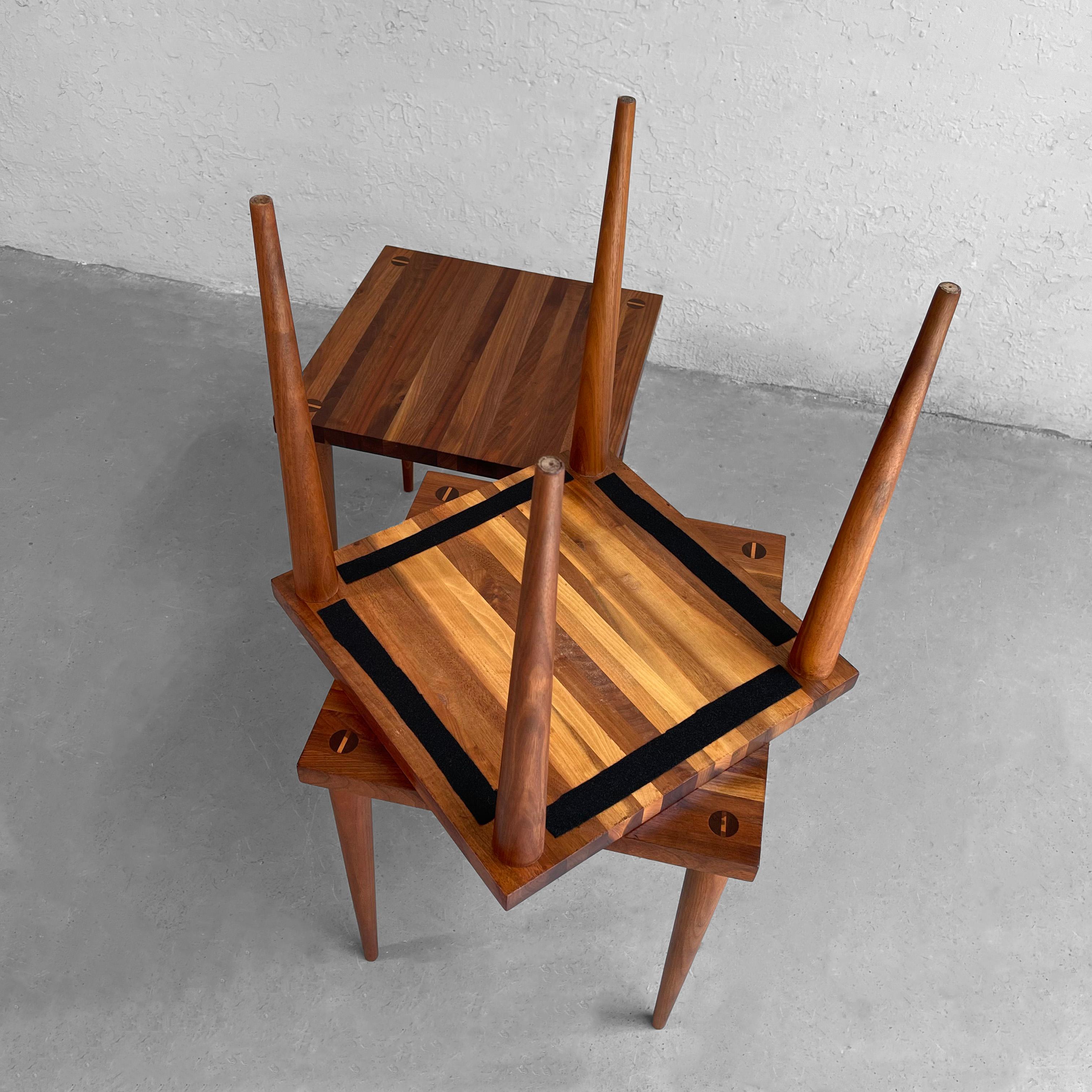 Trio de tables empilables modernes du milieu du siècle dernier par Mel Smilow en vente 1