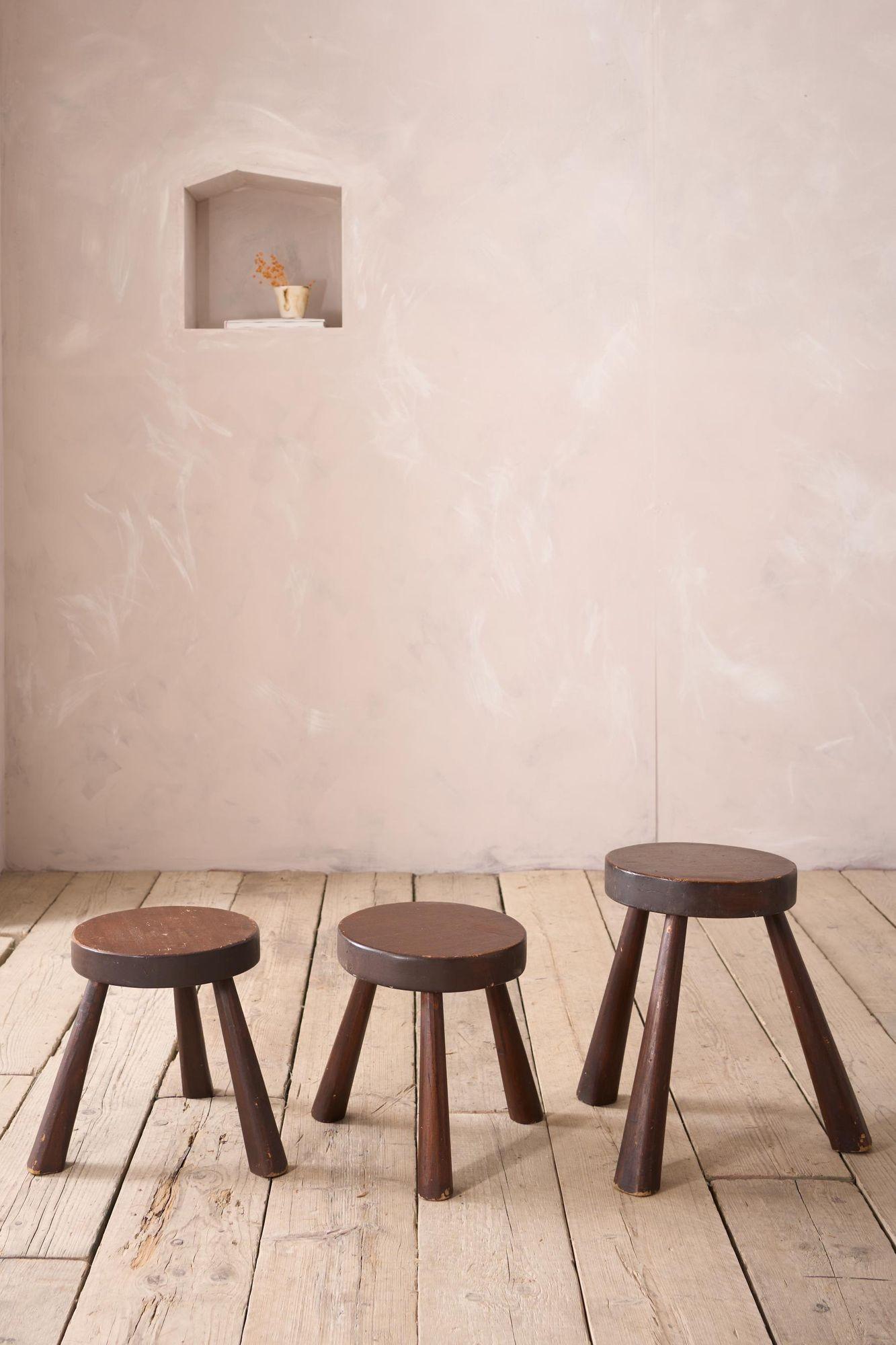 Trio of mid century stools For Sale 1