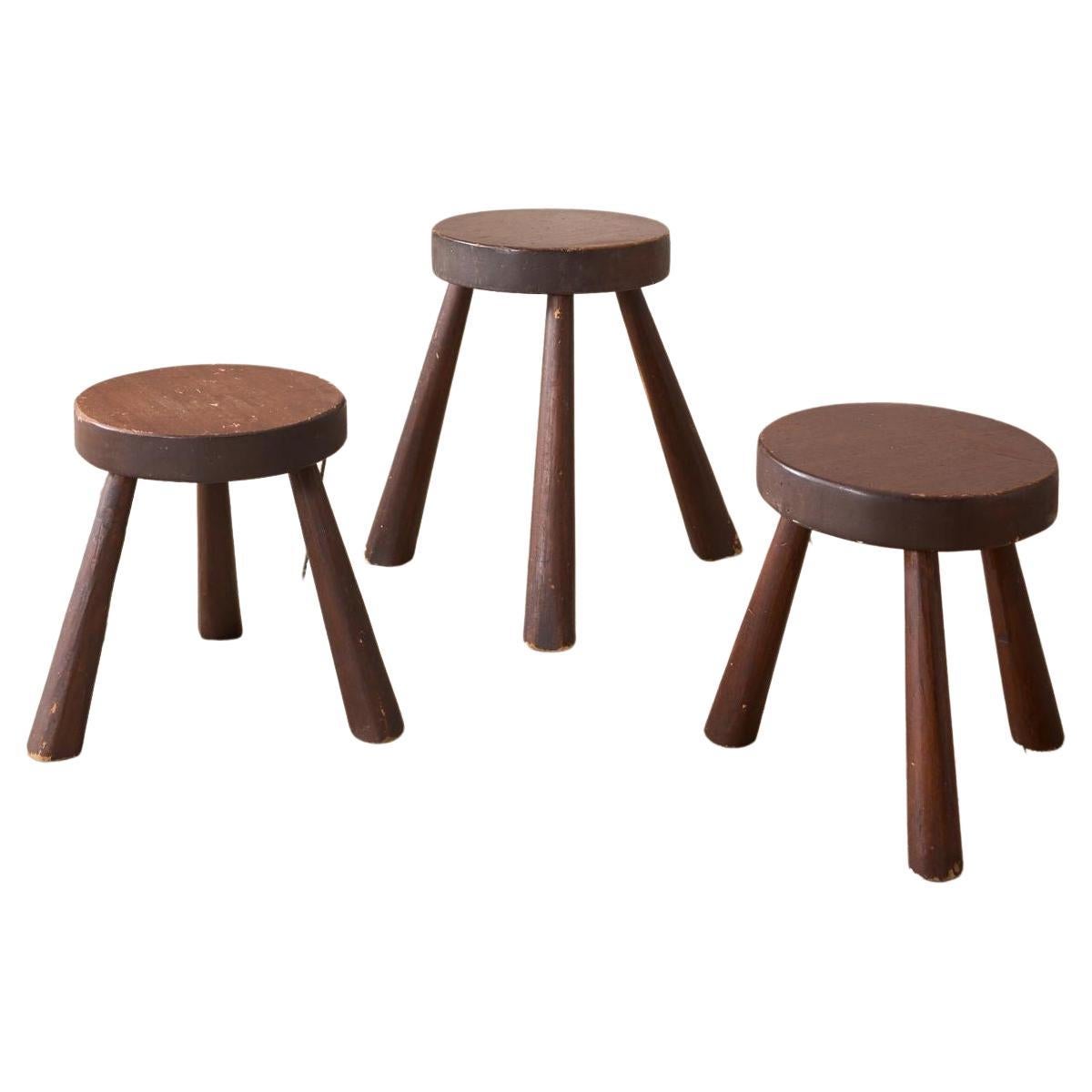 Trio of mid century stools For Sale