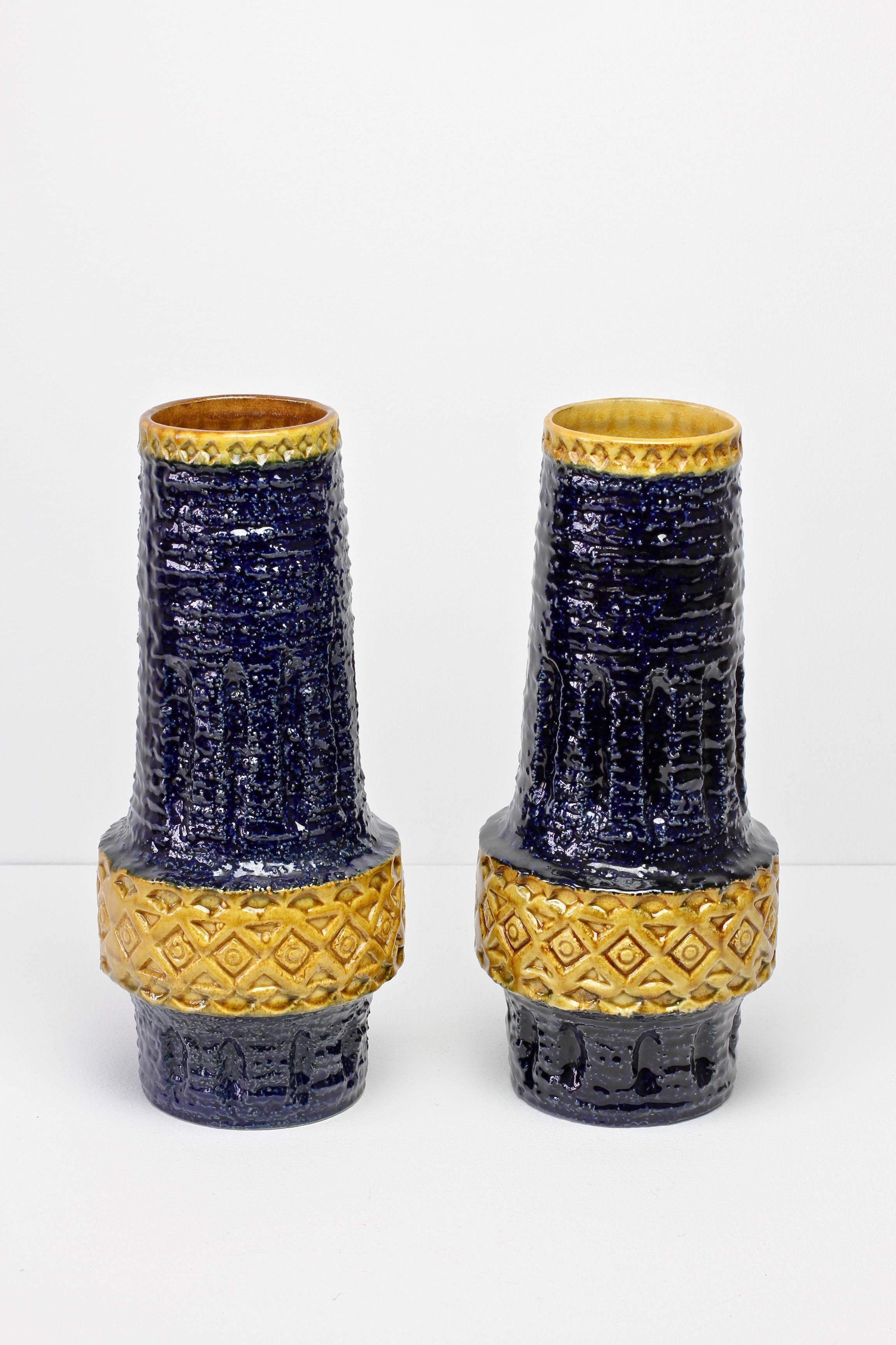 Mid-Century Modern Trio of Mid-Century West German Vases by Bay Keramik & Spara Pottery, circa 1970