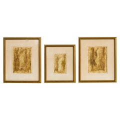 Trio of Midcentury Figurative Watercolor Framed Paintings