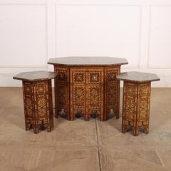 Trio of Morrocan Inlaid Tables
