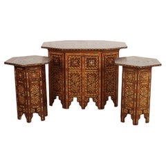 Trio of Morrocan Inlaid Tables