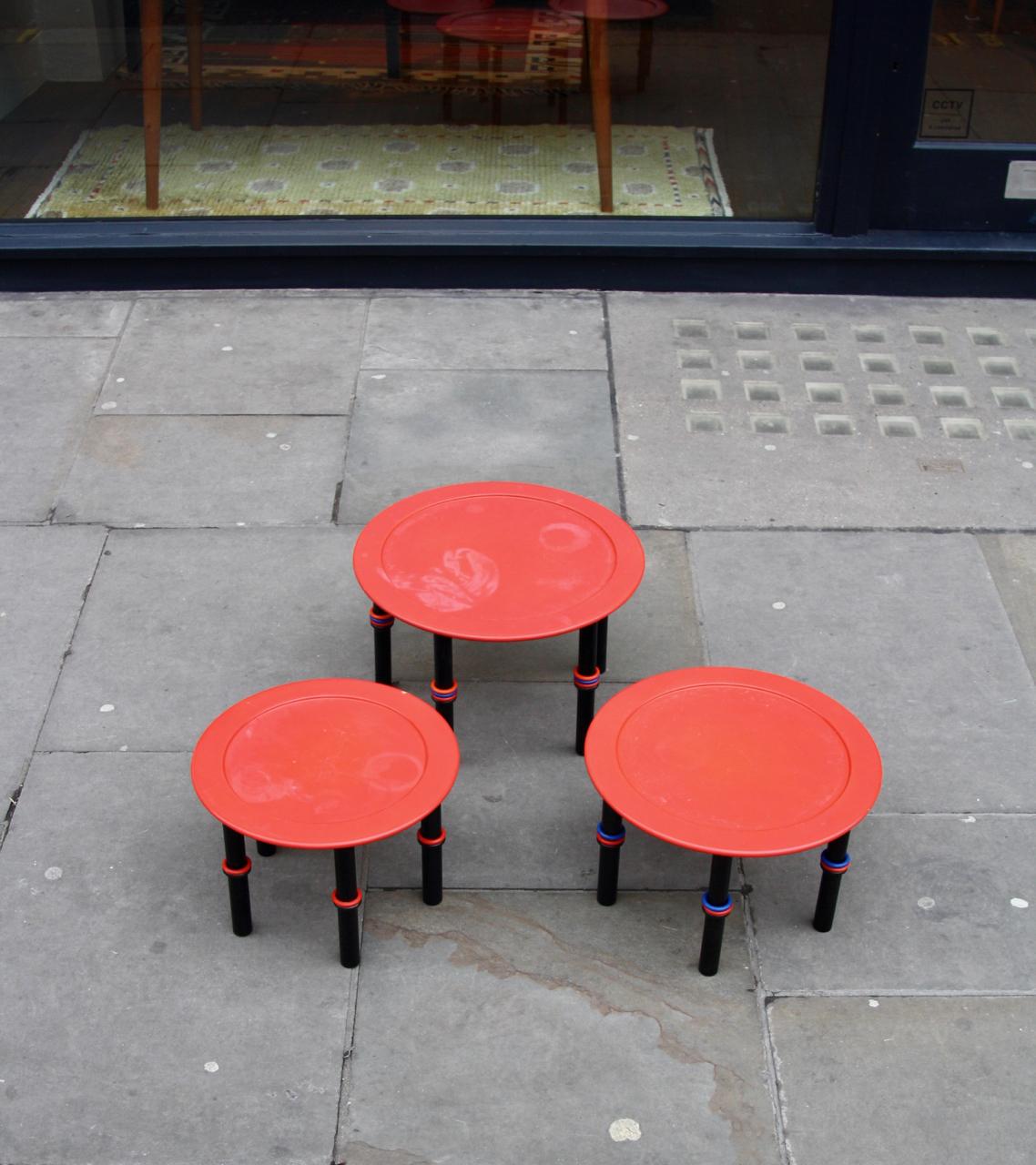 Mid-Century Modern Trio of Nanna Ditzel Lacquered Maple Wood Occasional Tables For Sale