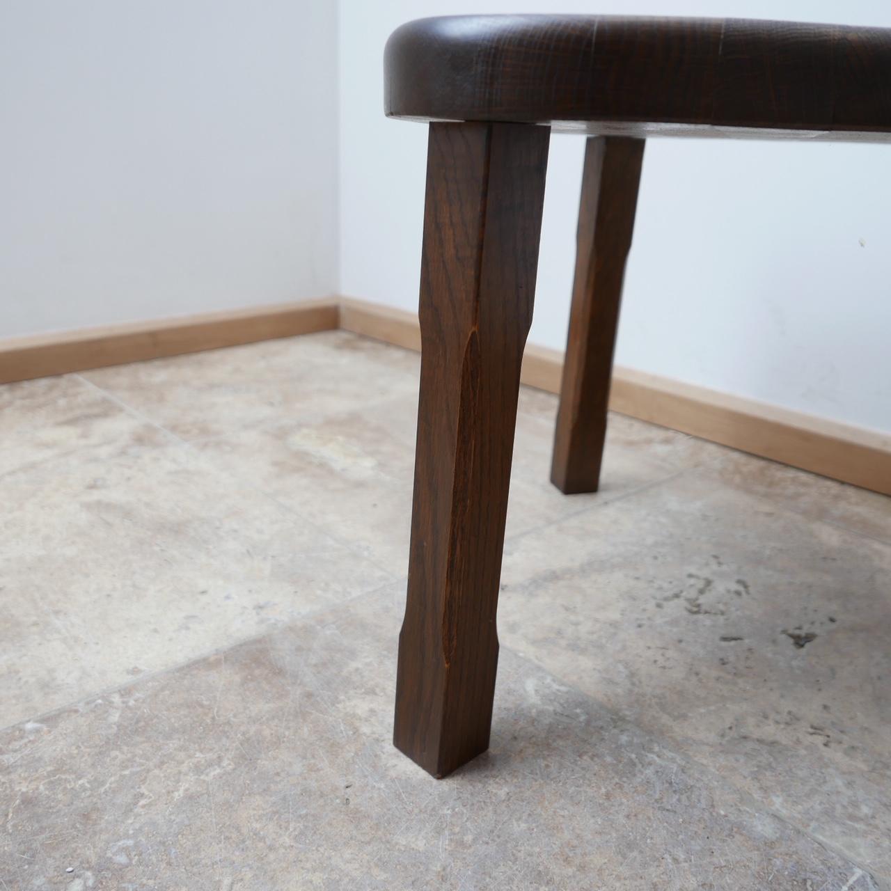 Wood Trio of Oak Mid-Century Nesting Tables in Manner of Pierre Chapo